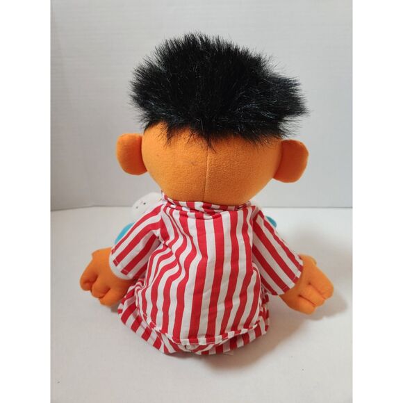 1996 TYCO Sing & Snore Ernie Plush – Sesame Street Talking Doll w/ Slippers - Picture 3 of 8